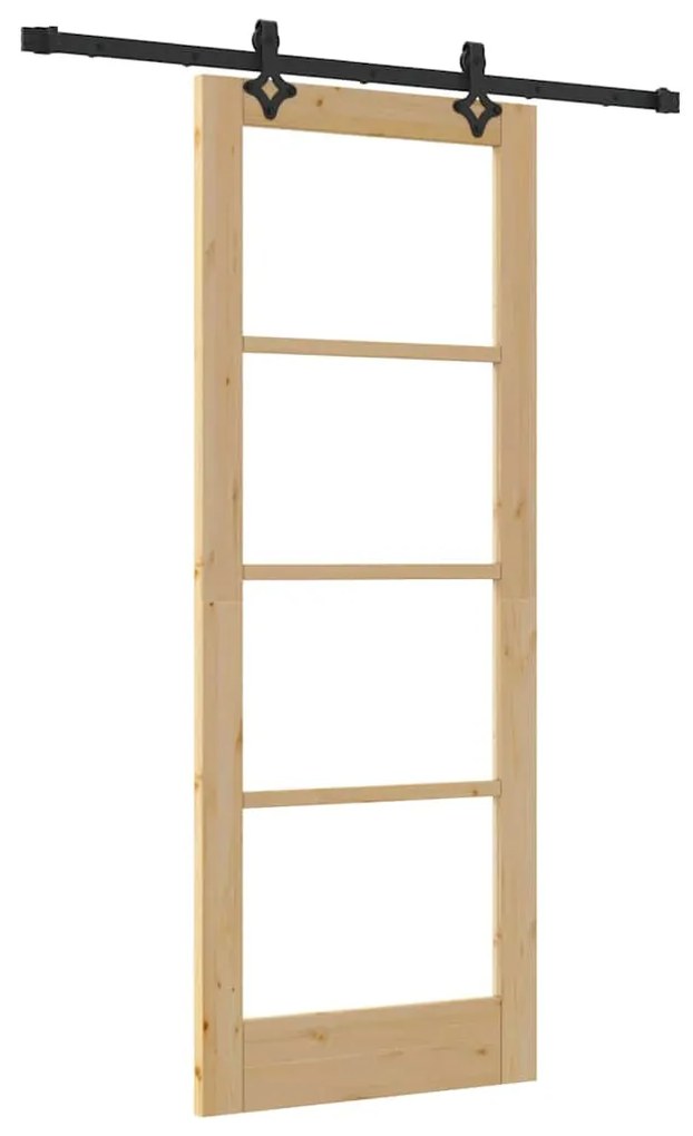 Conjunto de Porta Deslizante vidaXL com Ferragens 78x202 cm Madeira de