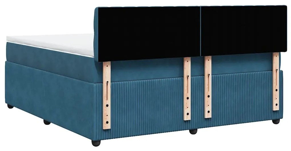 Cama com molas/colchão 180x200 cm veludo azul