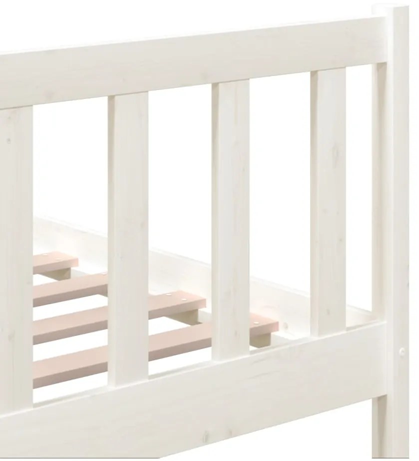 Estrutura de cama 160x200 cm madeira maciça branco