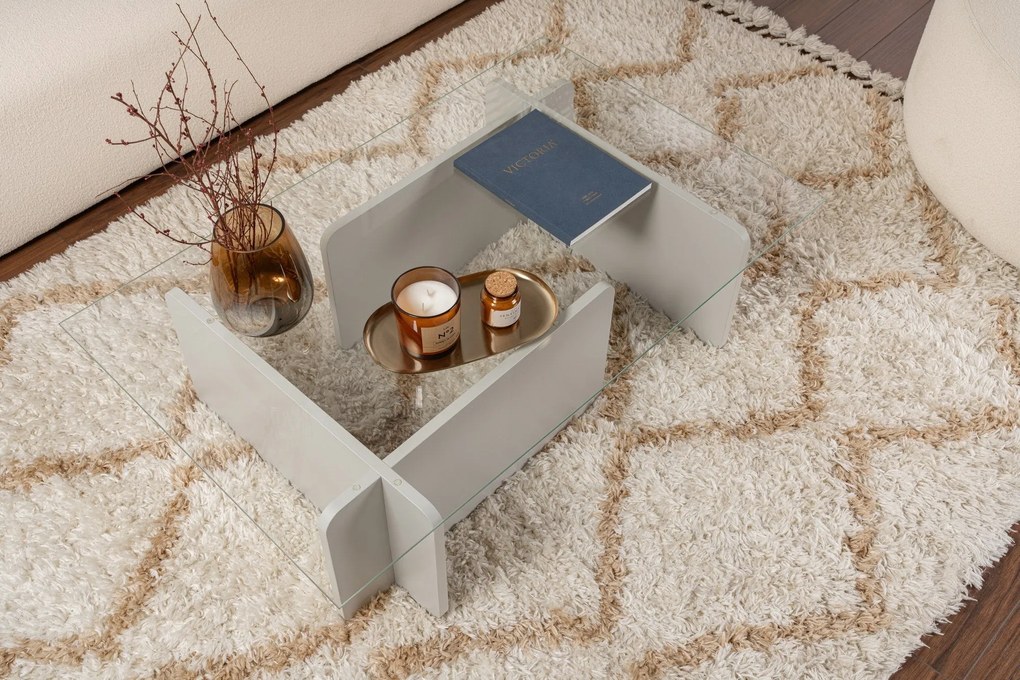 Mesa de Centro Flavio – Cinza – 105x30x65 cm