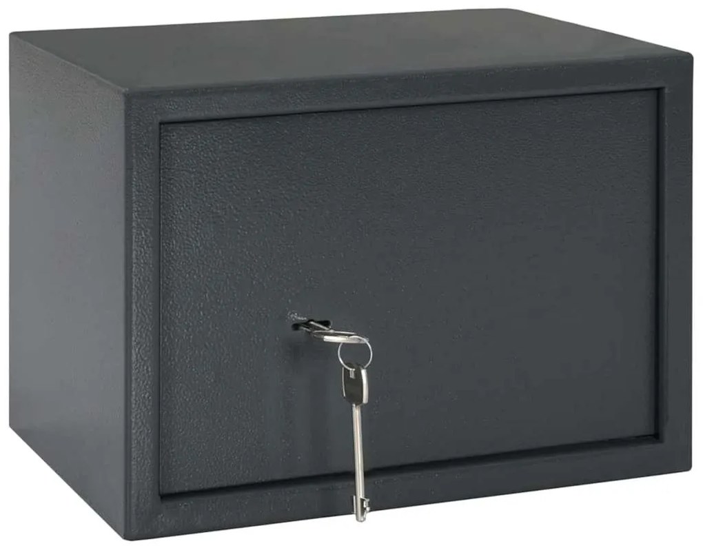 Caixa Segura com Fechadura de Chave Cinza Escuro 25x35x25 cm Aço