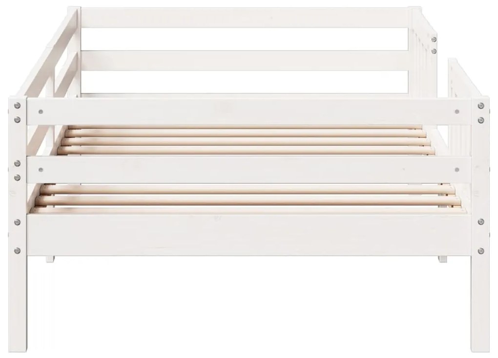 Cama sem colchão 75x190 cm madeira de pinho maciça branco
