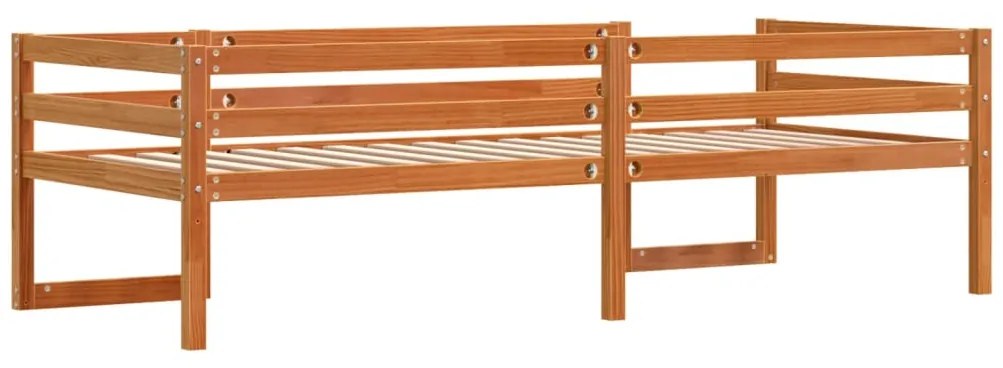 Estrutura de cama infantil 90x190 cm pinho maciço castanho-mel