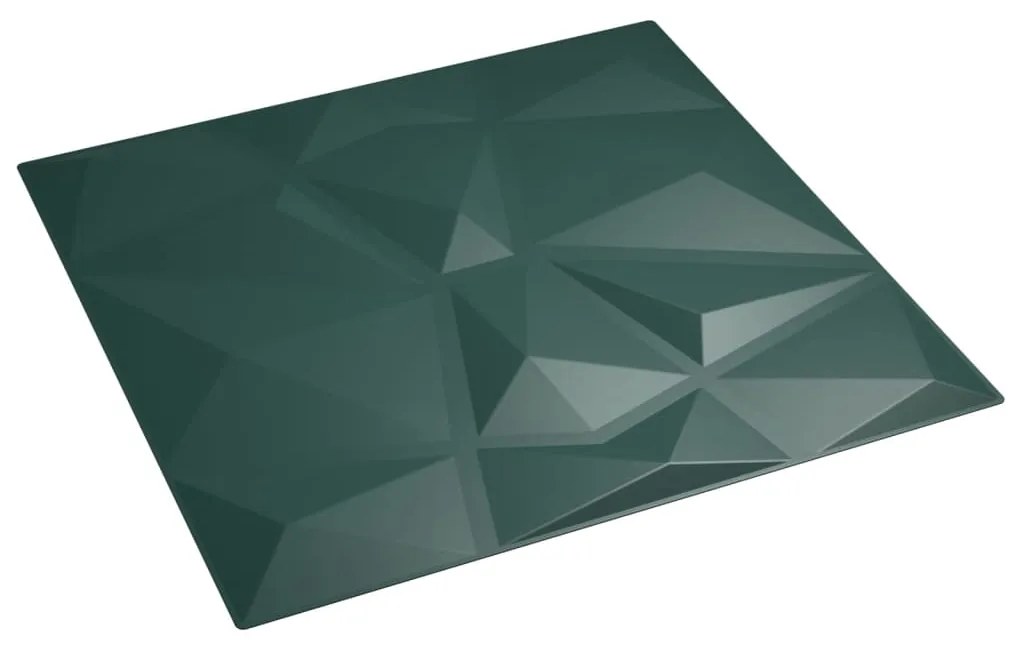 Painéis de parede 48 pcs 50x50 cm 12m² XPS diamante verde