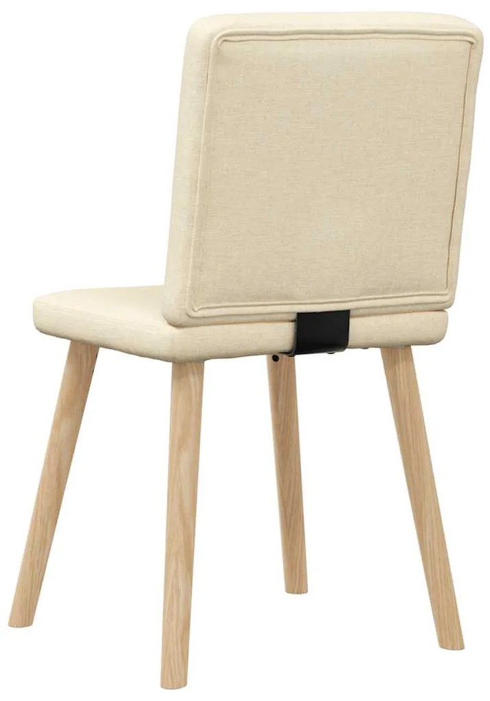 Cadeiras de jantar 6 pcs tecido cor creme