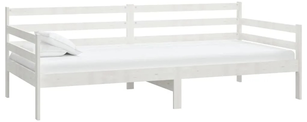 Sofá-cama com colchão 90x200 cm pinho maciço branco