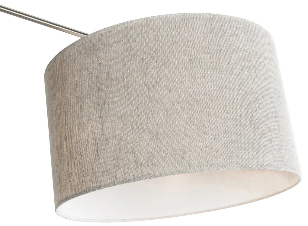 Candeeiro de suspensão em aço com abajur 35 cm cinzento claro ajustável 2 luzes - Blitz Moderno