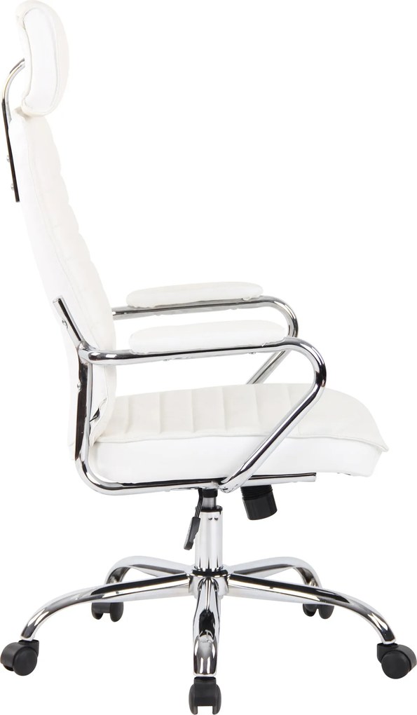 Cadeira de escritório Rako Couro Genuíno Branco