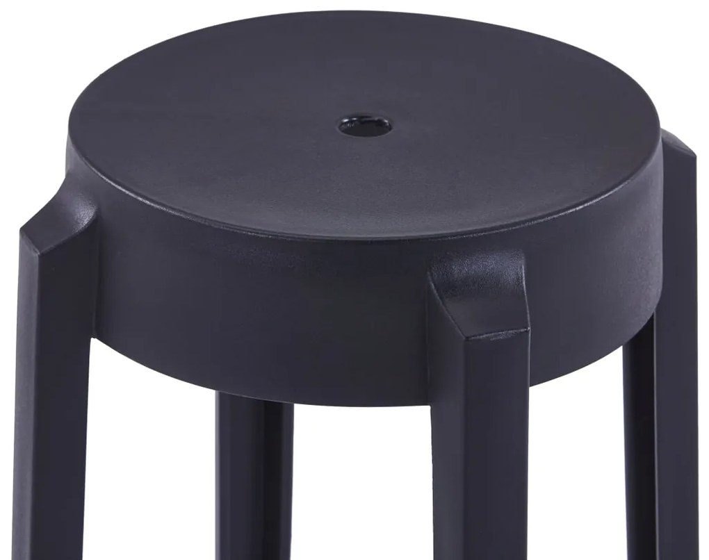 Bancos empilháveis 4 pcs plástico preto