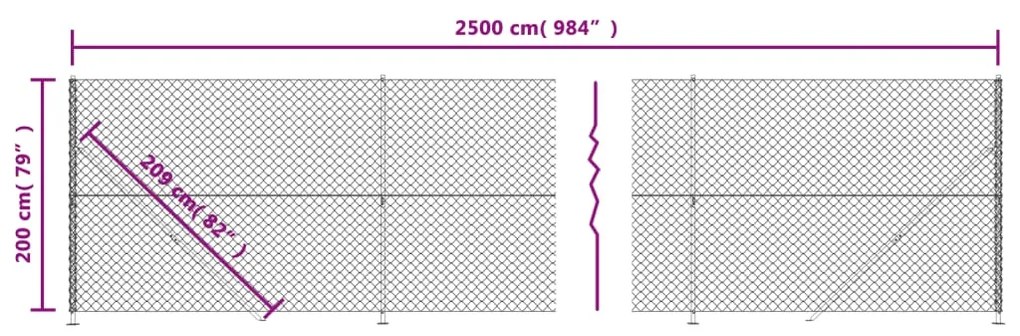 Cerca de arame com flange 2x25 m verde