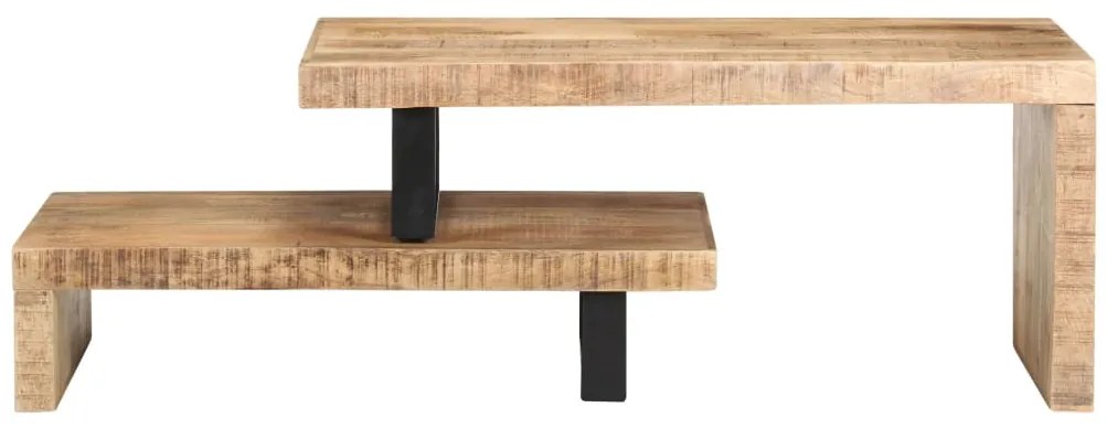 2 pcs conjunto de mesas de centro madeira de mangueira maciça