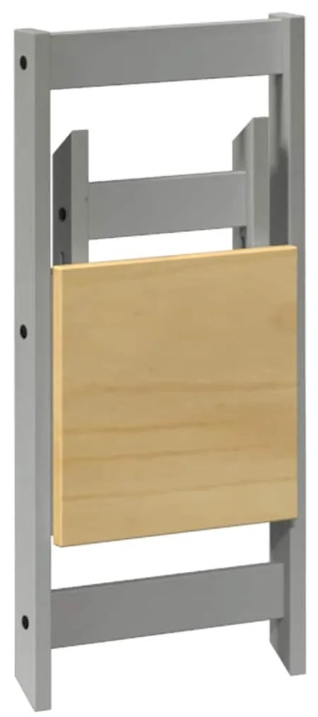 Cadeiras de jantar dobráveis 2 pcs Corona pinho maciço cinzento
