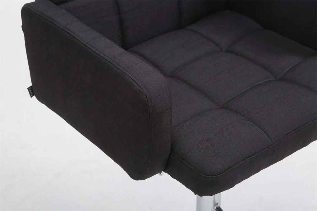 Banco de bar Los Angeles em tecido 60 x 93-113 x 56 cm Preto