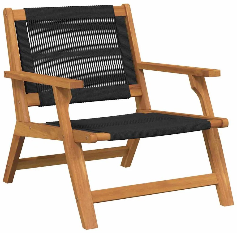 Cadeiras de Jardim com Mesa 5 pcs Preto Madeira Maciça de Acácia