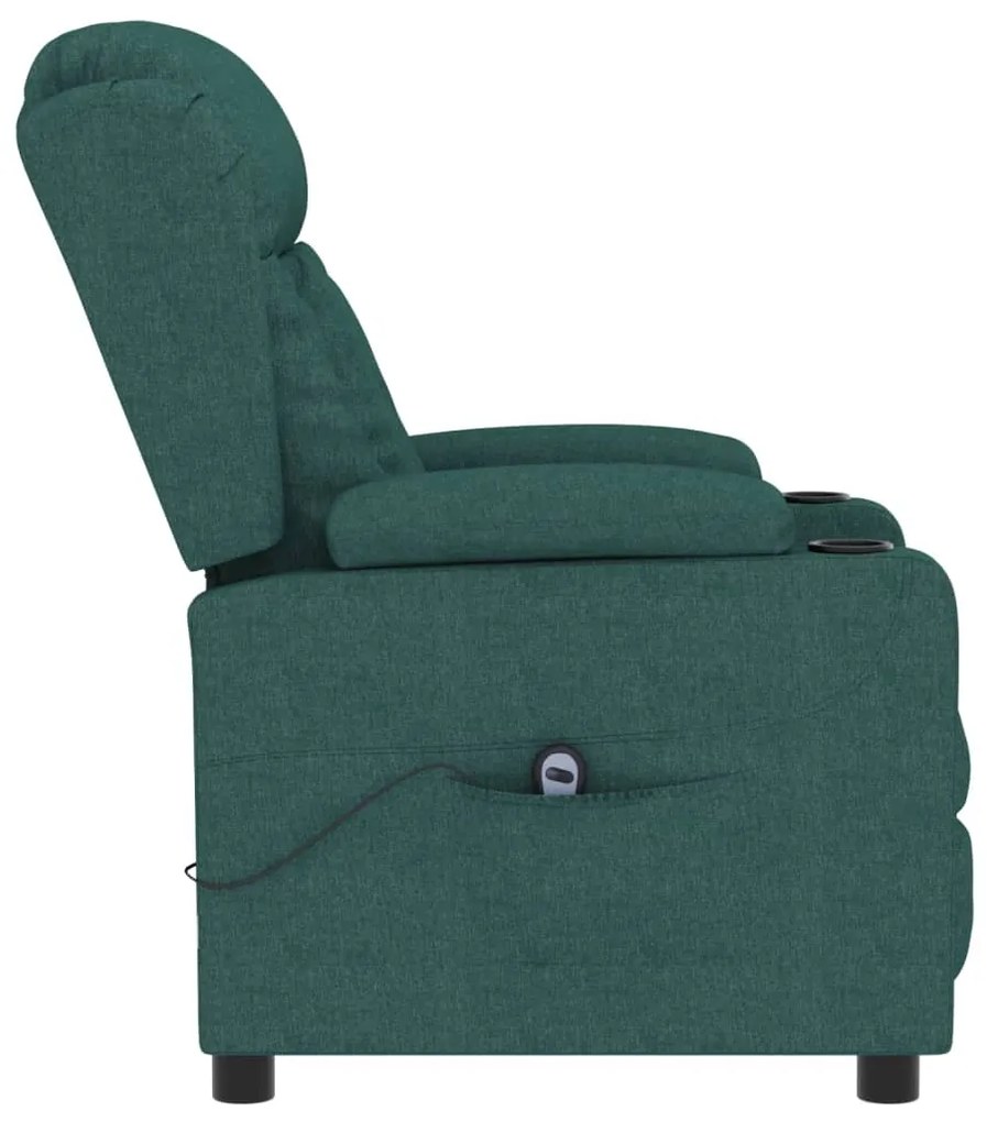Poltrona elétrica reclinável tecido verde-escuro