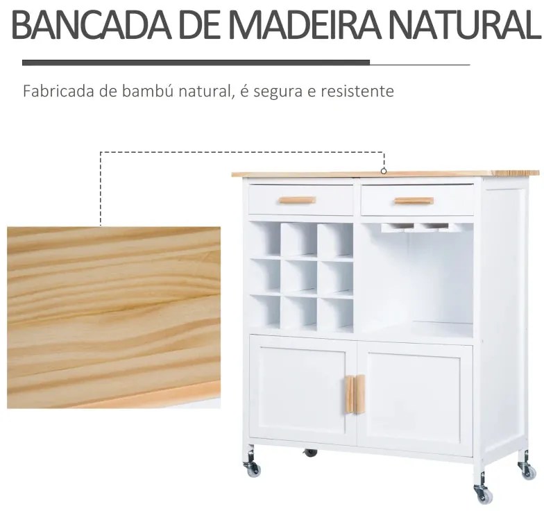 Carrinho de Cozinha Botella - Design Natura