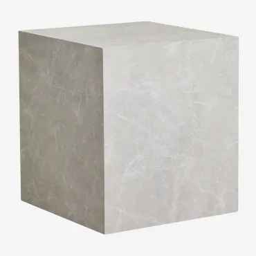 Mesa De Apoio Quadrada 45x45 Cm Em Mdf Aria Mármore Branco - Sklum