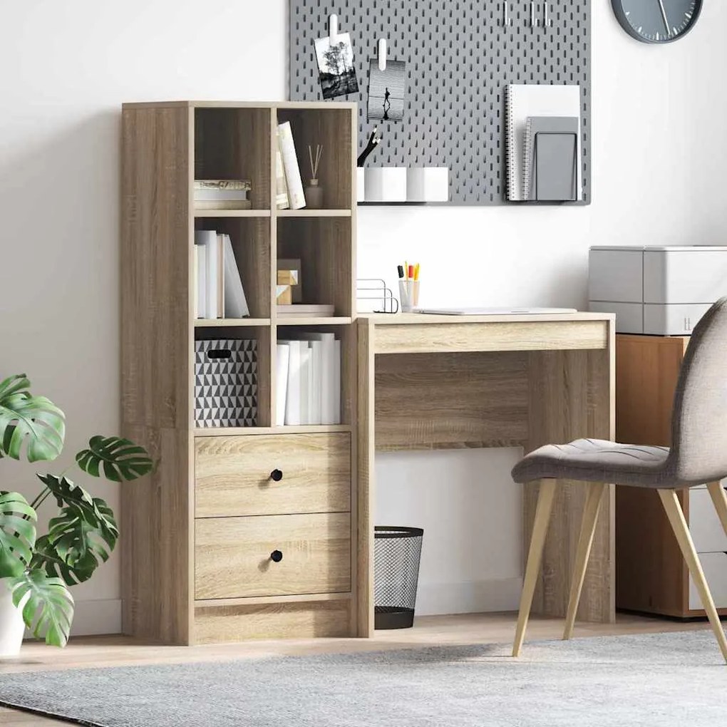 vidaXL Mesa com Armazenamento 2 pcs Carvalho Sonoma 70 x 40 x 76 cm