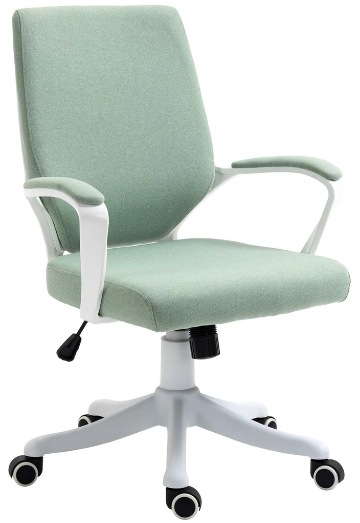 Vinsetto Cadeira Escritório Ergonómica Giratória Altura Ajustável Suporte Lombar Confortável Design Moderno 62x69x92-102 cm Verde