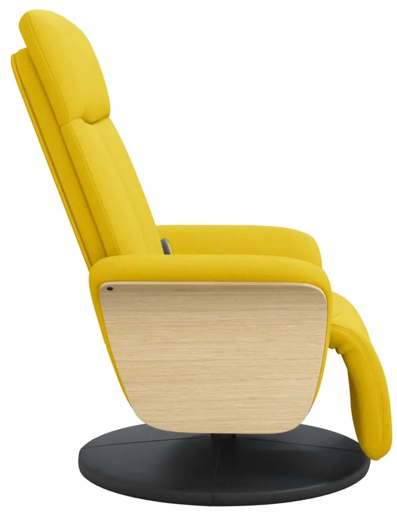 Cadeira de massagens reclinável c/ apoio de pés tecido amarelo