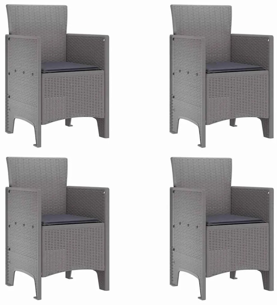 Conjunto de Jantar de Jardim 5 pcs Cinzento-claro Rattan / Vime