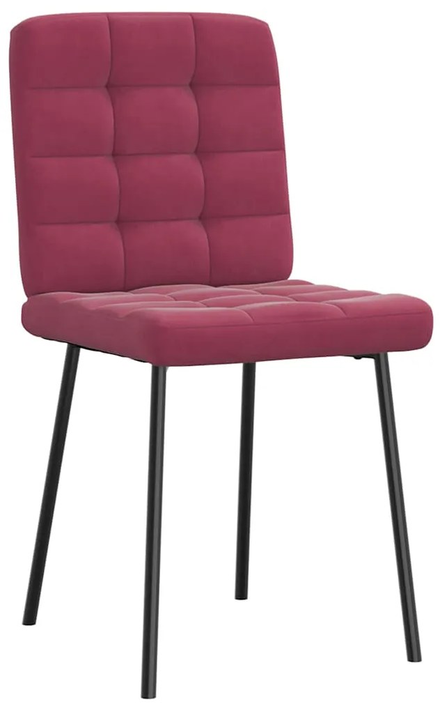 Cadeiras de jantar 2 pcs veludo vermelho tinto