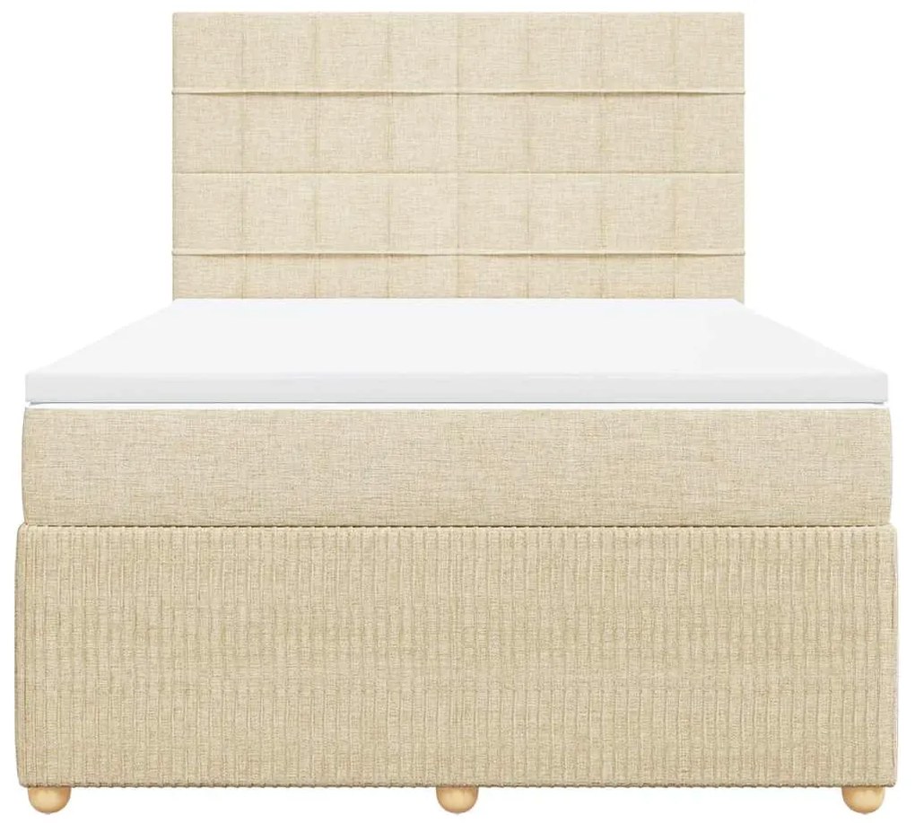 Cama com molas/colchão 160x200 cm tecido cor creme