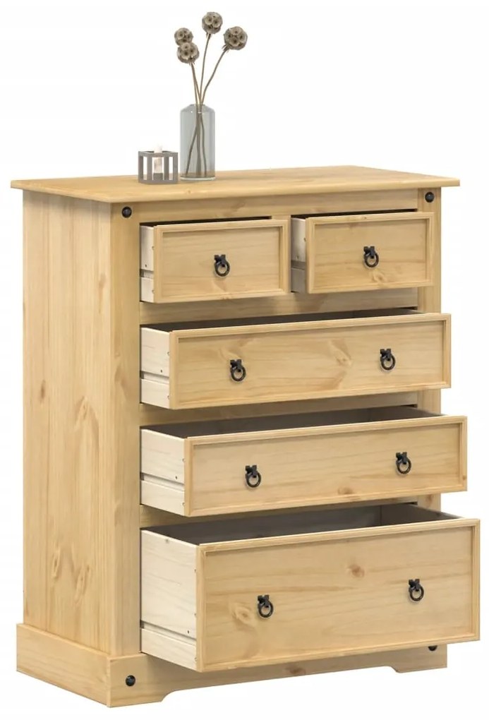 vidaXL Armário com gavetas Corona 92x48x114 cm madeira de pinho maciça