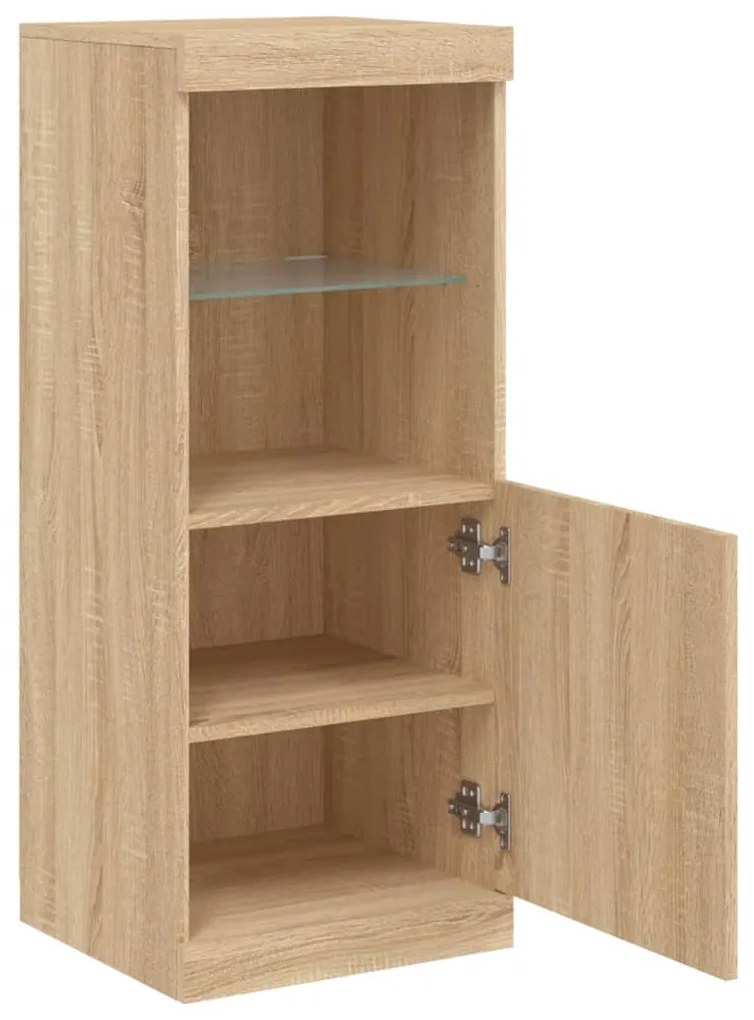 Aparador com luzes LED 41x37x100 cm carvalho sonoma