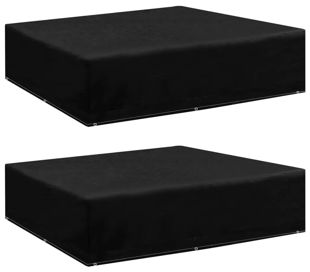 3082836 vidaXL Capas para mobiliário de jardim 2 pcs 8 ilhós 200x200x70 cm