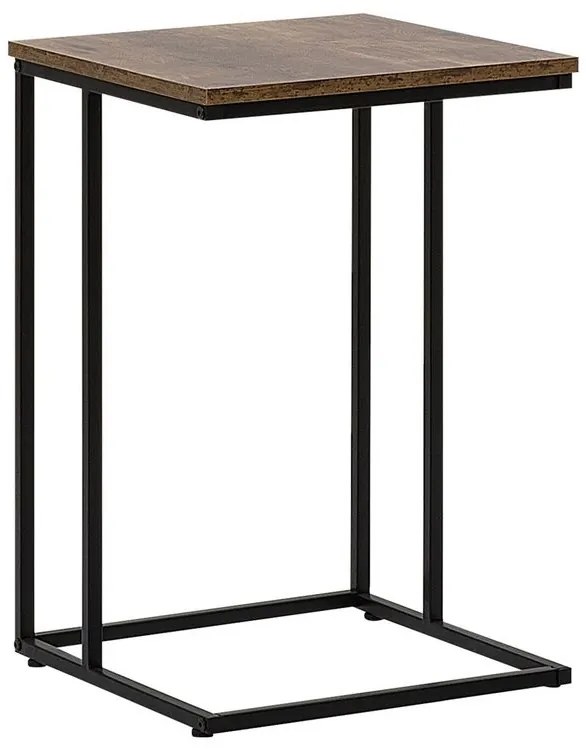 Mesa auxiliar 40 x 40 cm em castanho claro e preto TROY Beliani