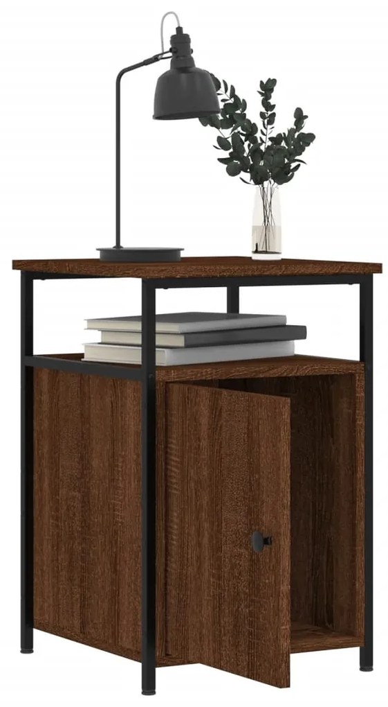 Mesa cabeceira 40x42x60 cm derivados madeira carvalho castanho