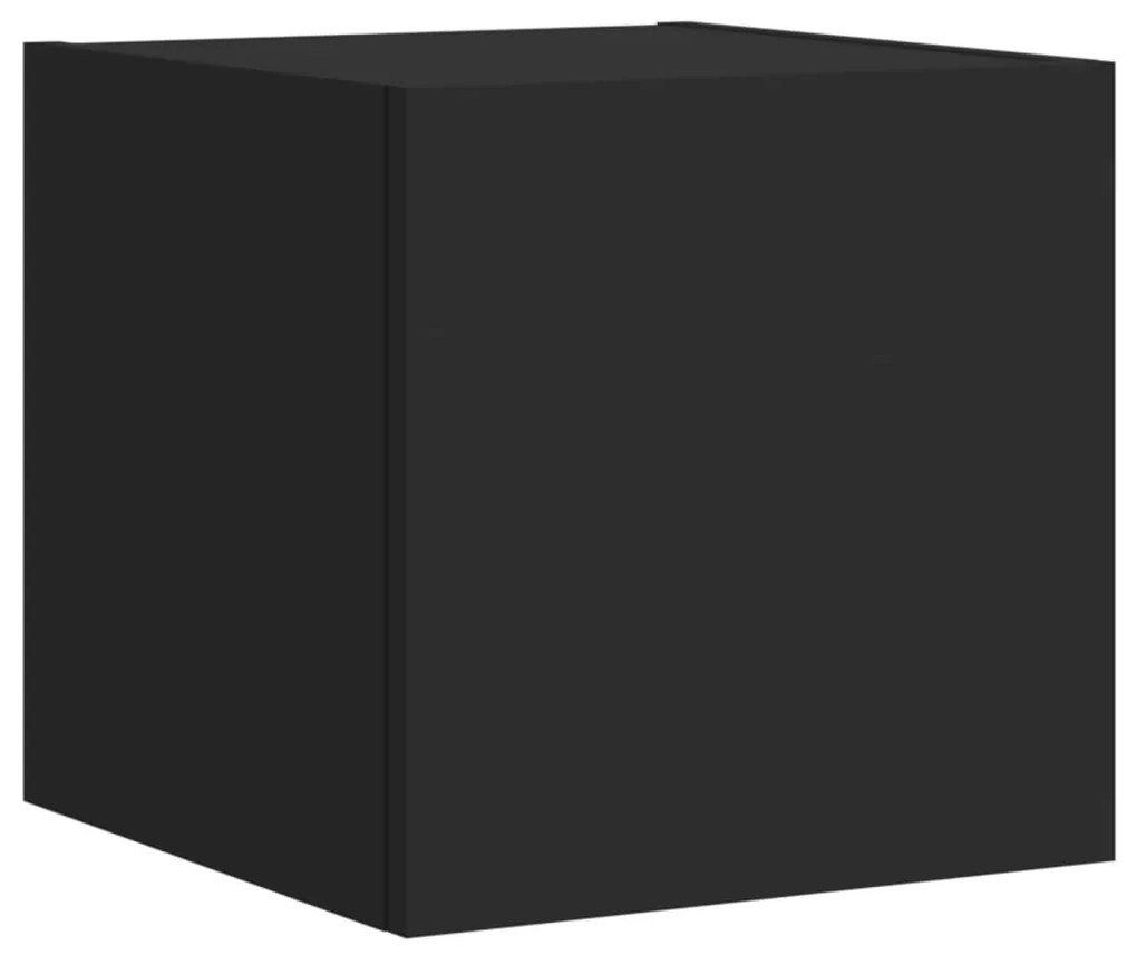 Móvel de parede para TV com luzes LED 30,5x35x30 cm preto