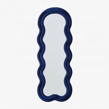 Espelho De Parede 60x160 Cm Estofado Evelyn Velluto Azul Ken - Sklum