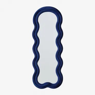 Espelho De Parede Irregular 60x160 Cm Estofado Evelyn Velluto Azul Ken - Sklum
