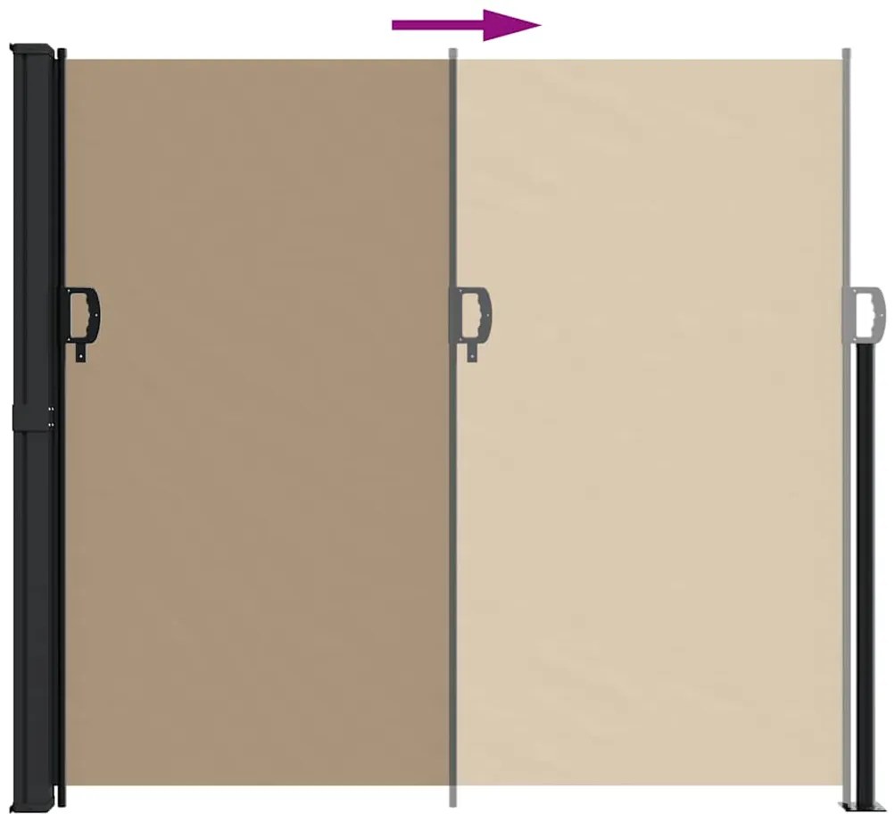 Toldo lateral retrátil 180x600 cm cinzento-acastanhado