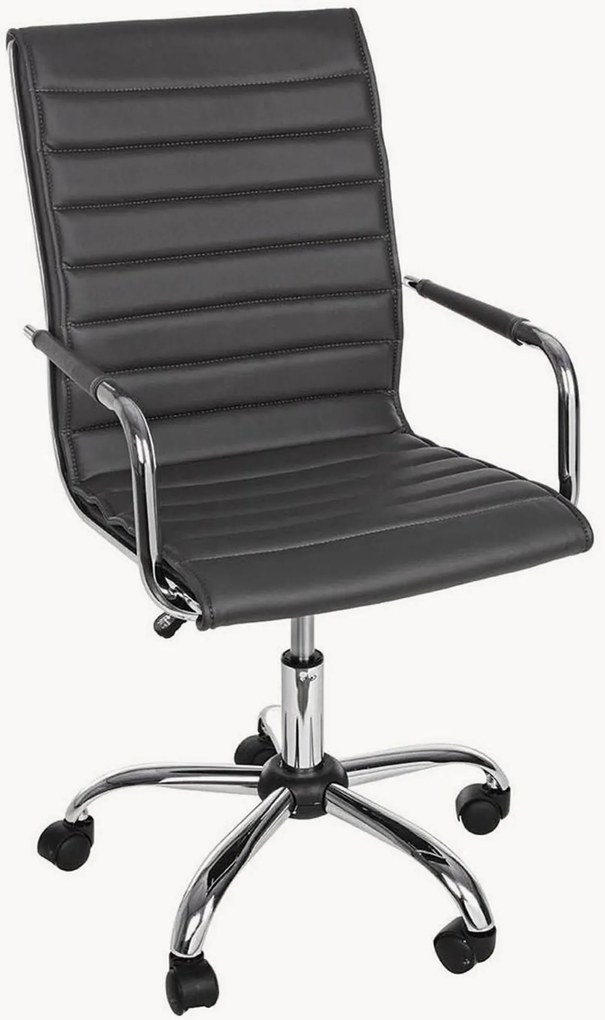 Cadeira de escritório em couro sintético regulável em altura Perth