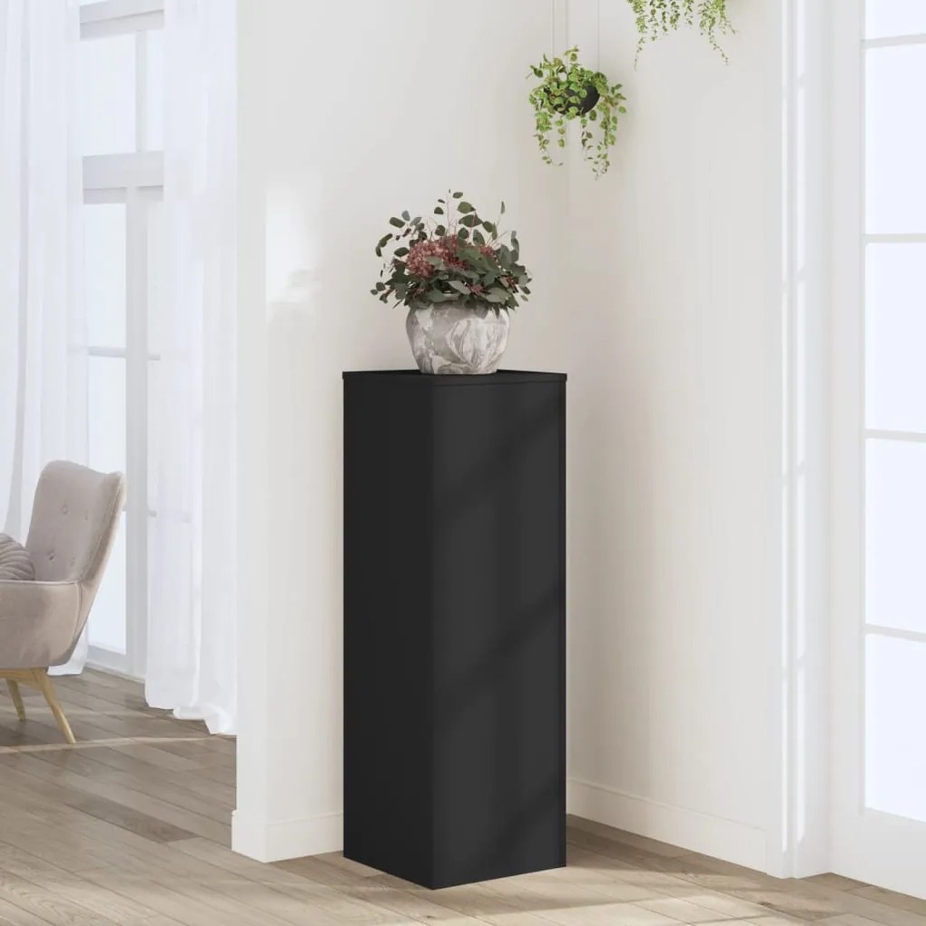 Suporte para plantas 33x33x100 cm derivados de madeira preto