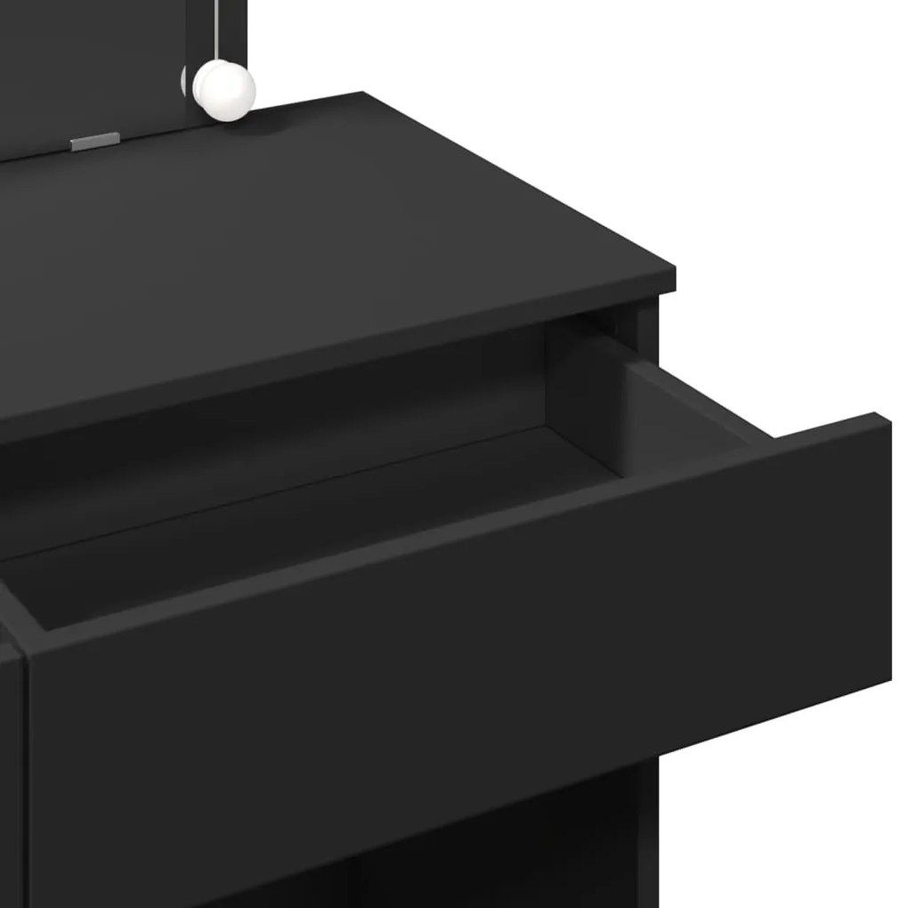 Toucador com luzes LED 100x40x120 cm preto