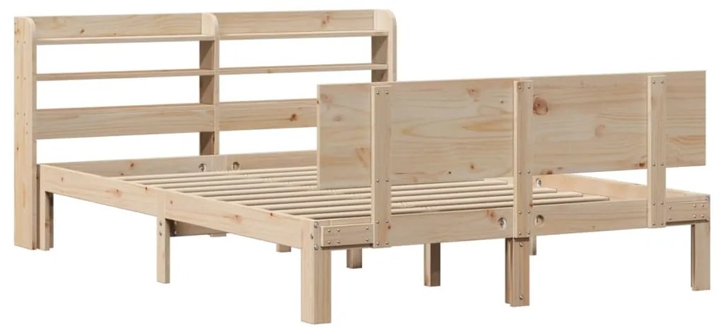 Estrutura cama c/ cabeceira 120x190 cm pinho maciço
