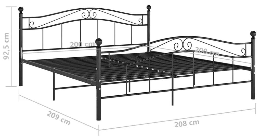 Estrutura de cama 200x200 cm metal preto