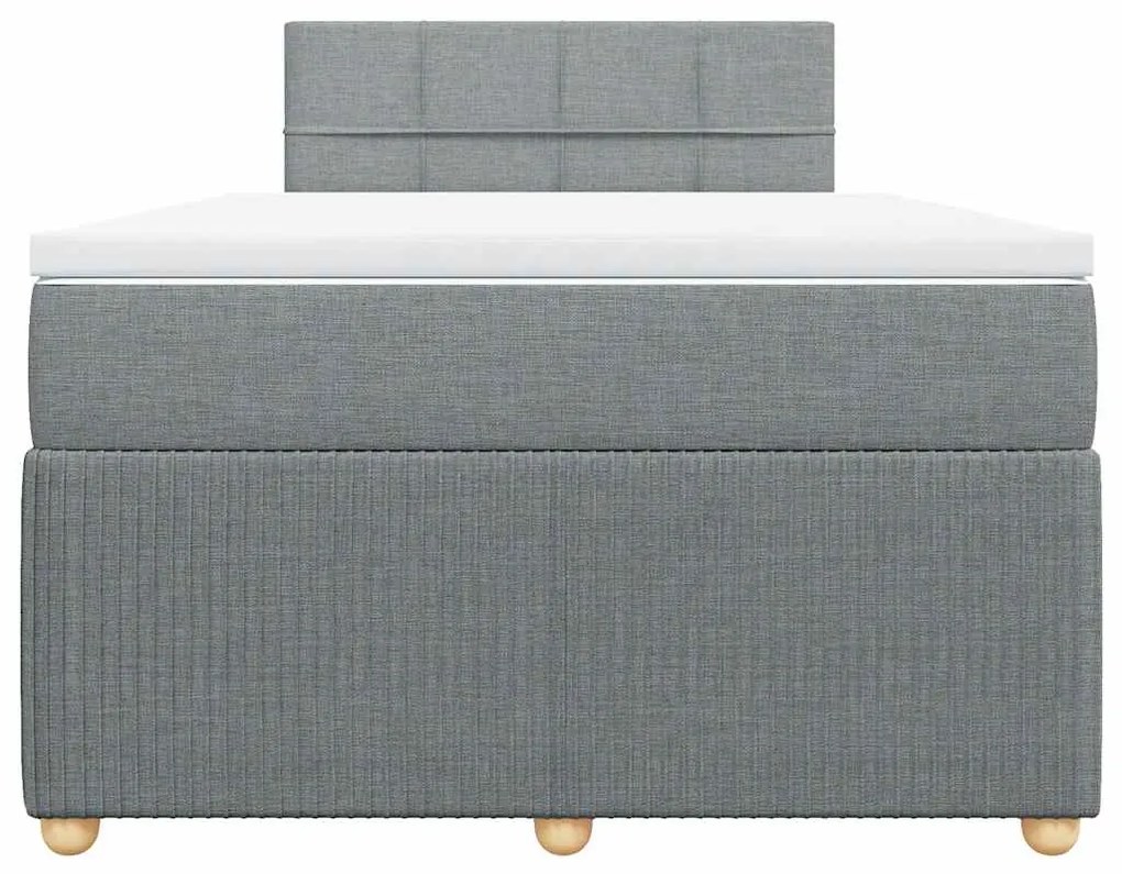 Cama com molas/colchão 120x200 cm tecido cinza-claro