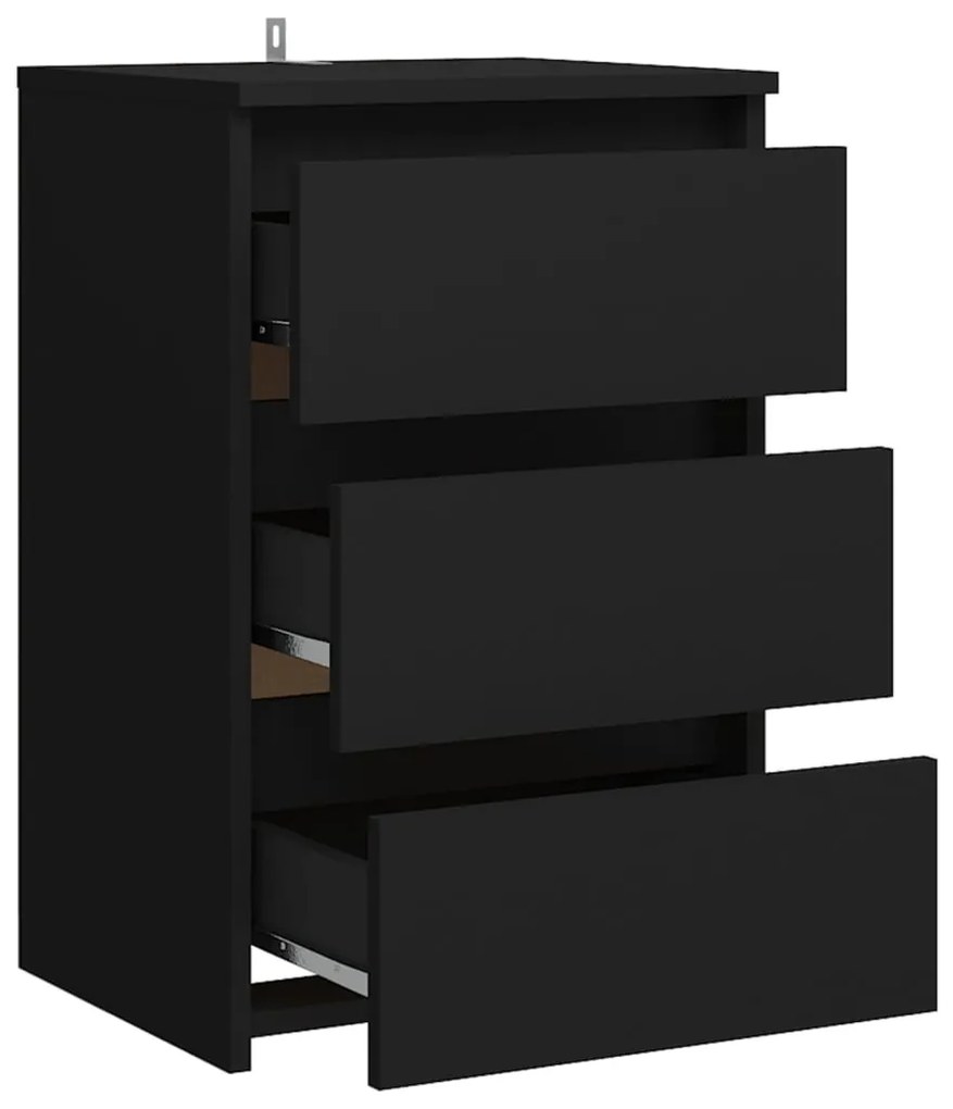 Mesas de cabeceira 2 pcs 40x35x62,5 cm derivados madeira preto