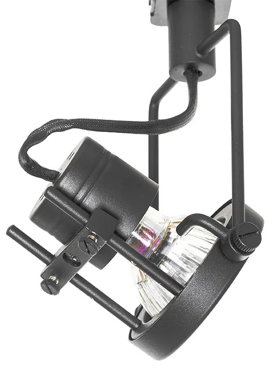 Sistema de trilhos industrial com 3 focos monofásicos pretos - Suplux Industrial,Moderno
