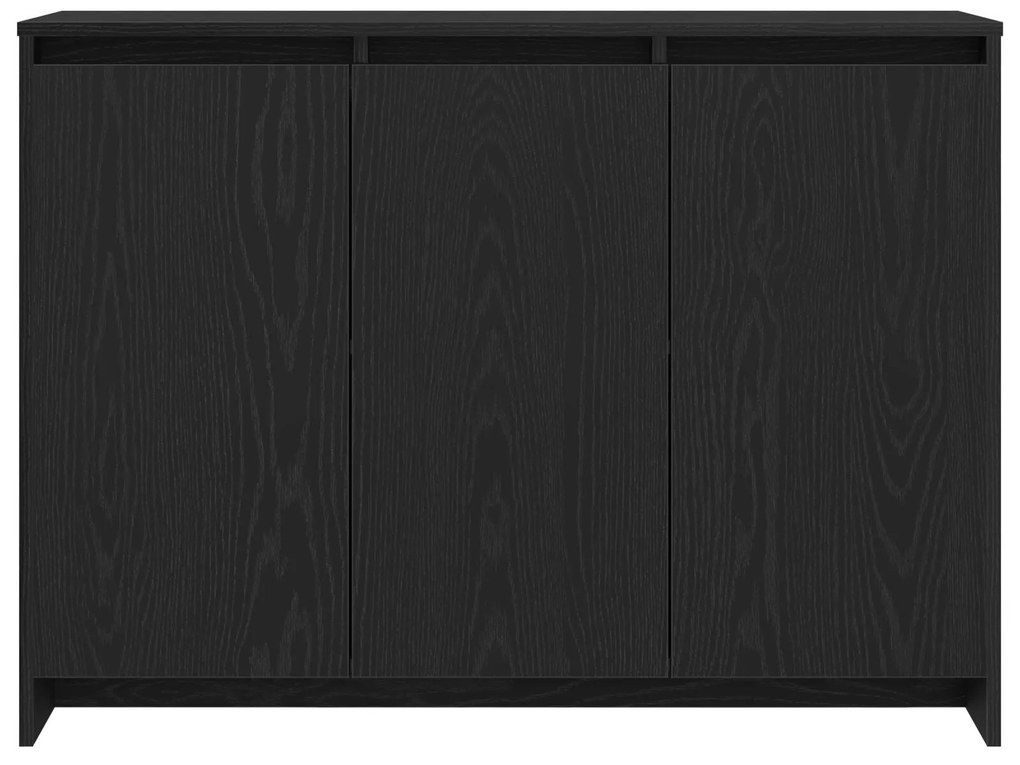 Buffet vidaXL Preto Carvalho 102x33x75 cm Madeira de engenharia