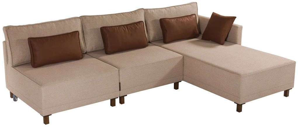 Sofá-Cama de Canto Matris – Castanho – 285x90x192 cm