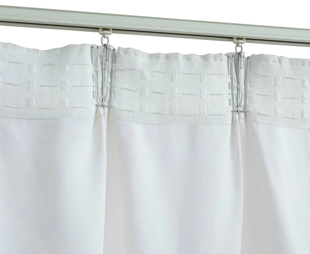 Cortinas blackout com ganchos 2 pcs 140x225 cm branco sujo