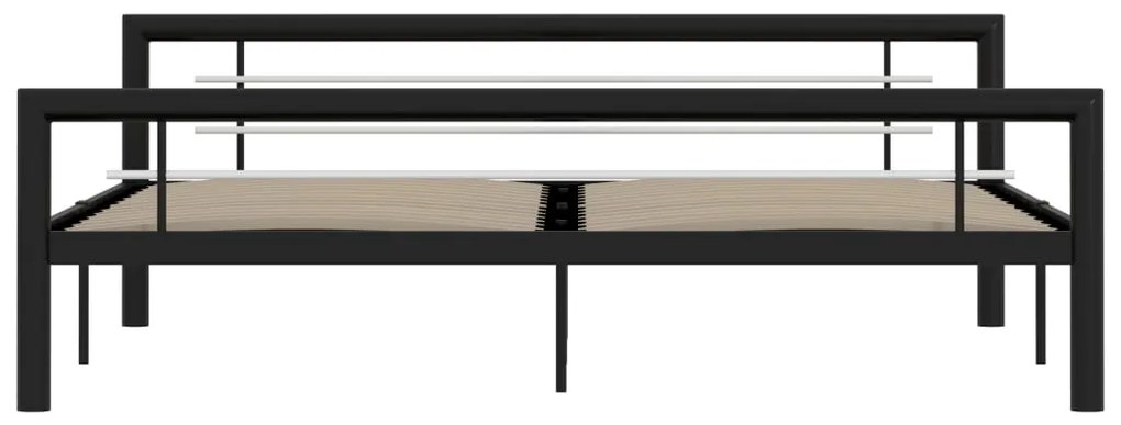 Estrutura de cama 180x200 cm metal preto e branco