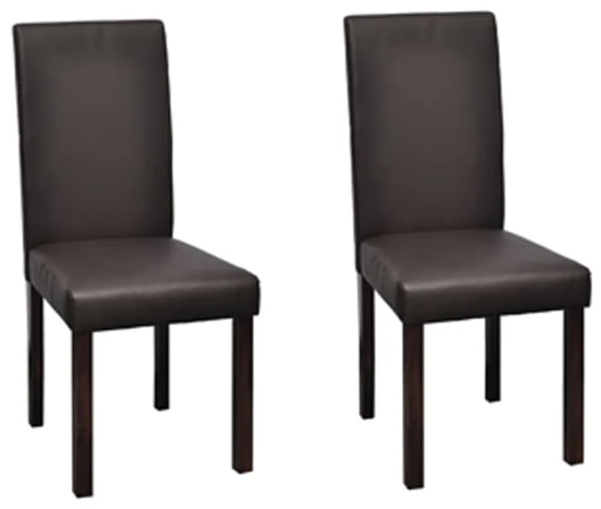 vidaXL Cadeiras de jantar 2 pcs couro artificial castanho