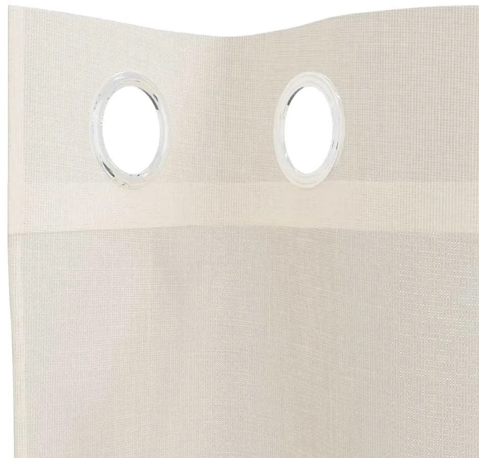 Cortinas de voile com ilhós 2 pcs creme 140x245 cm
